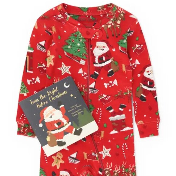 NEW! Books to Bed Kids Pajama and "Night Before Christmas" Book Gift Set - Picture 1 of 10